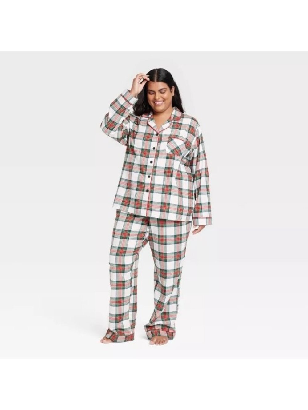 Wondershop Women's Holiday Tartan Plaid Flannel Christmas Pajama Set Size 4X